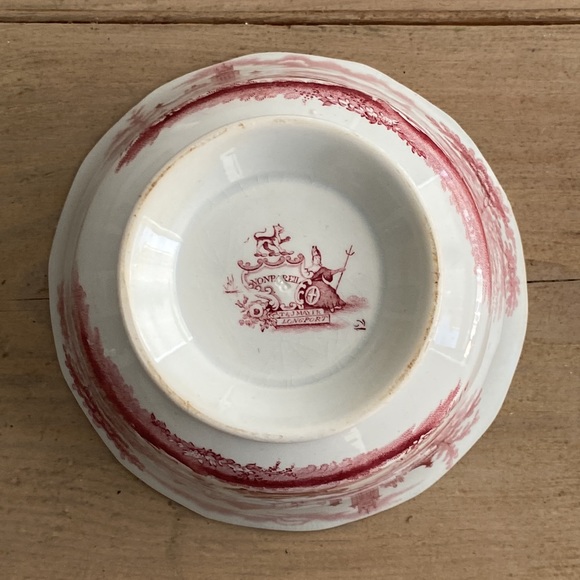 Antique T&J Mayer Longport NONPAREIL Red Pink Bowl - Picture 7 of 11